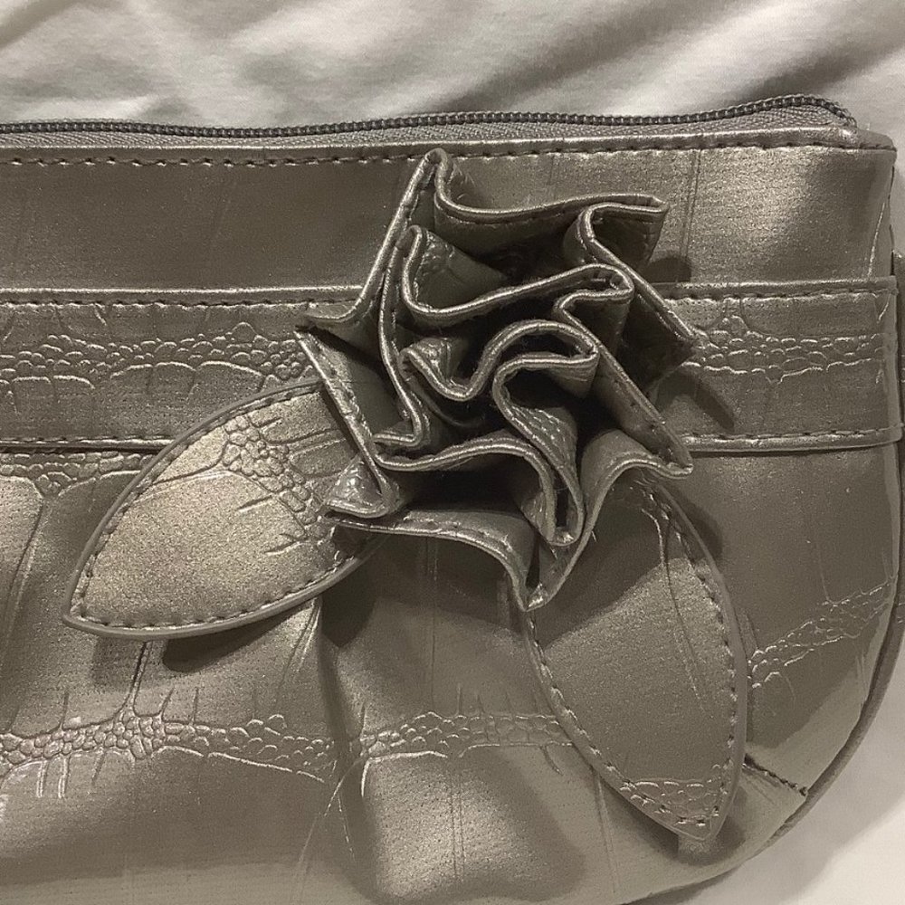 Metallic Bronze Wristlet with Flower detail NWT